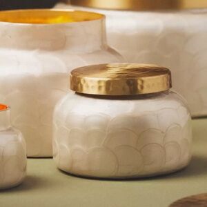 Capri Blue Volcano Capiz Jar Candle - Anthropologie